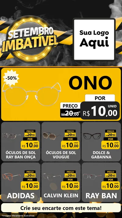Modelo de Rede Social para Stories com o tema Setembro Imbatível para Óticas