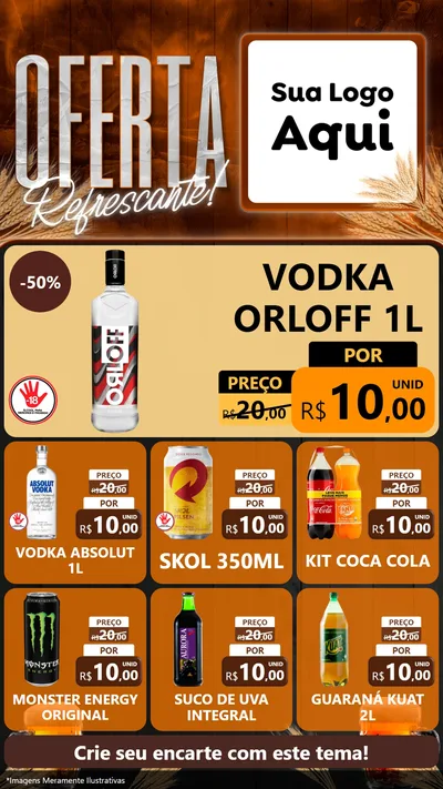 Modelo de Rede Social para Stories com o tema Oferta Refrescante! para Distribuidora de bebidas