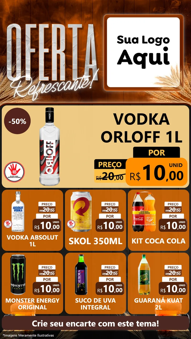 Modelo de Rede Social para Stories com o tema Oferta Refrescante! para Distribuidora de bebidas