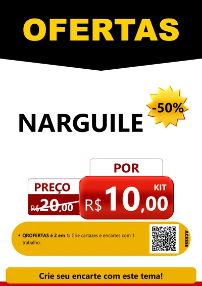 Modelo de Cartaz para Cartaz A4 Vertical com o tema Ofertas Preto e Vermelho Cartaz para Tabacaria