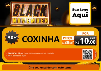Modelo de Cartaz para Cartaz A4 Horizontal com o tema Black November para Salgadaria