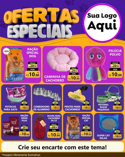 Modelo de Rede Social para Feed Instagram com o tema Ofertas Especiais para Pet Shop