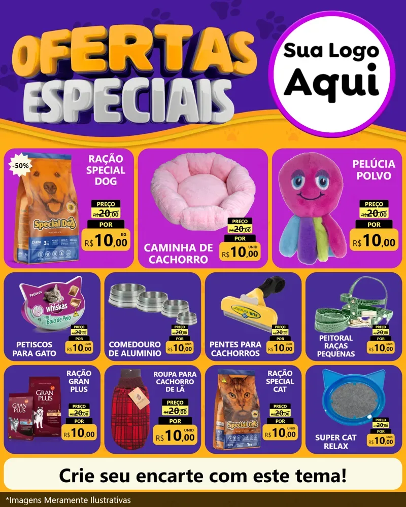 Modelo de Rede Social para Feed Instagram com o tema Ofertas Especiais para Pet Shop