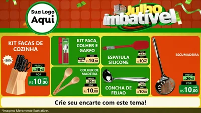 Modelo de TV para TV Horizontal com o tema Julho Imbatível para Utilidades Domésticas