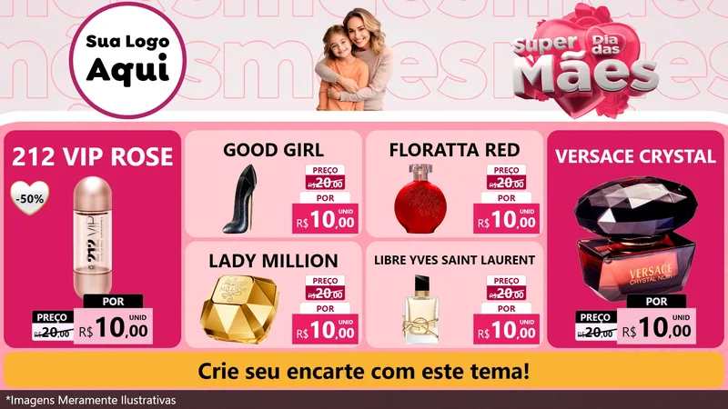 Modelo de TV para TV Horizontal com o tema Super Dia Das Mães para Perfumes