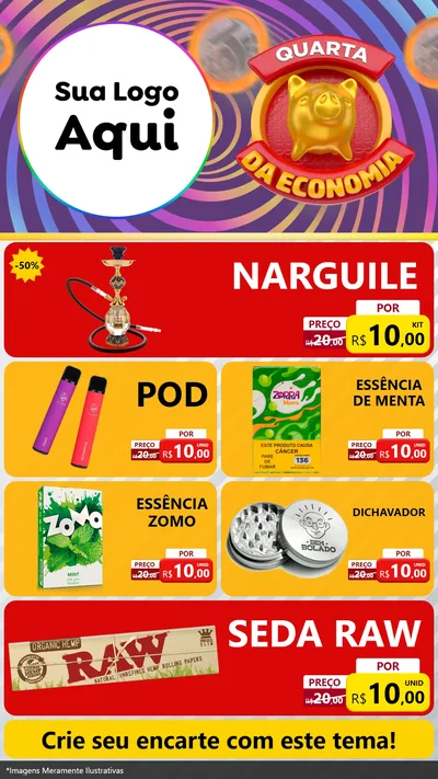 Modelo de TV para TV Vertical com o tema Quarta da Economia para Tabacaria