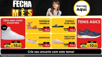 Modelo de TV para TV Horizontal com o tema Fecha Mês para Calçados