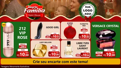 Modelo de TV para TV Horizontal com o tema Alegria Em Família - Super Ofertas para Perfumes