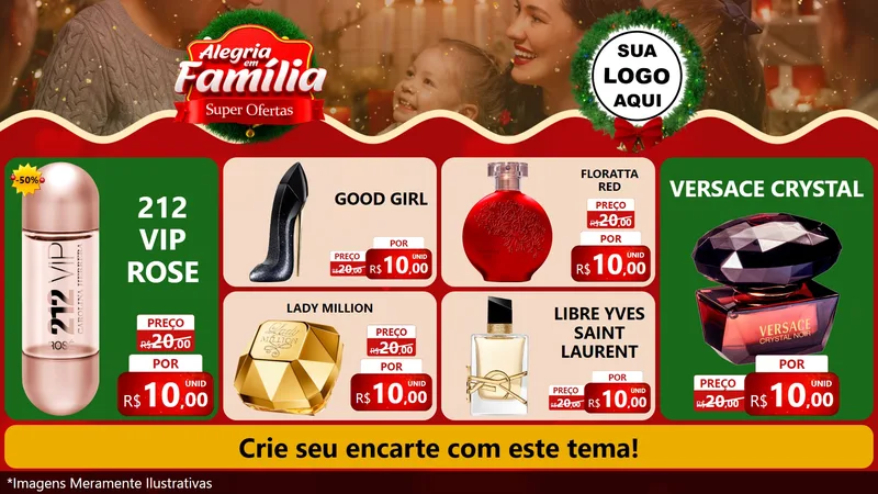 Modelo de TV para TV Horizontal com o tema Alegria Em Família - Super Ofertas para Perfumes
