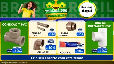Modelo de TV para TV Horizontal com o tema Torcida dos Preços Baixos - Copa para Tubos e conexões