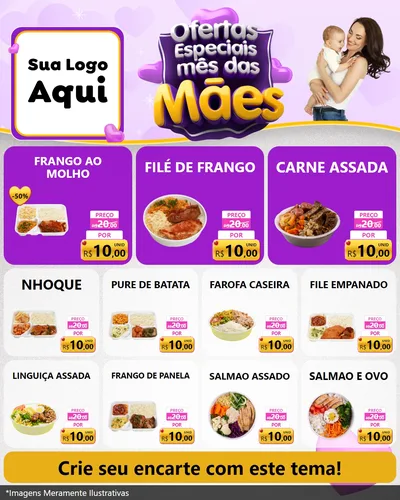 Modelo de Rede Social para Feed Instagram com o tema Ofertas Especiais - Mês das Mães para Restaurante
