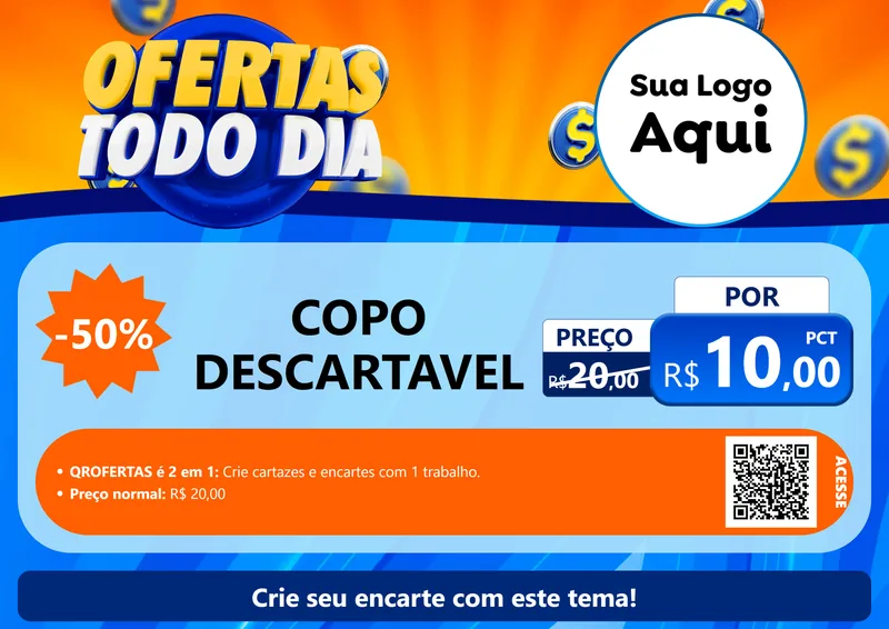 Modelo de Cartaz para Cartaz A4 Horizontal com o tema Ofertas Todo Dia para Embalagens