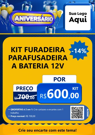 Modelo de Cartaz para Cartaz A4 Vertical com o tema Aniversário para Maquinas e Ferramentas