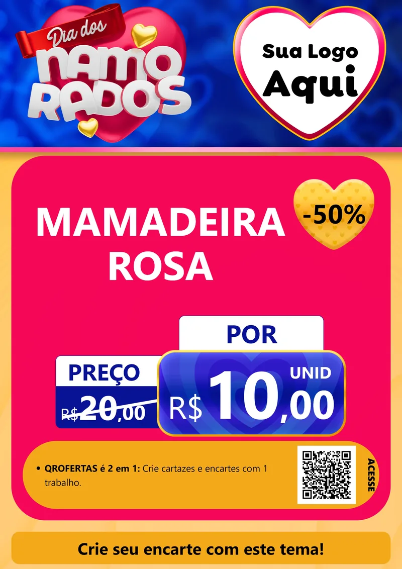 Modelo de Cartaz para Cartaz A4 Vertical com o tema Dia dos namorados para Bebês