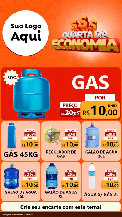 Modelo de Rede Social para Stories com o tema Quarta da Economia para Água e gás