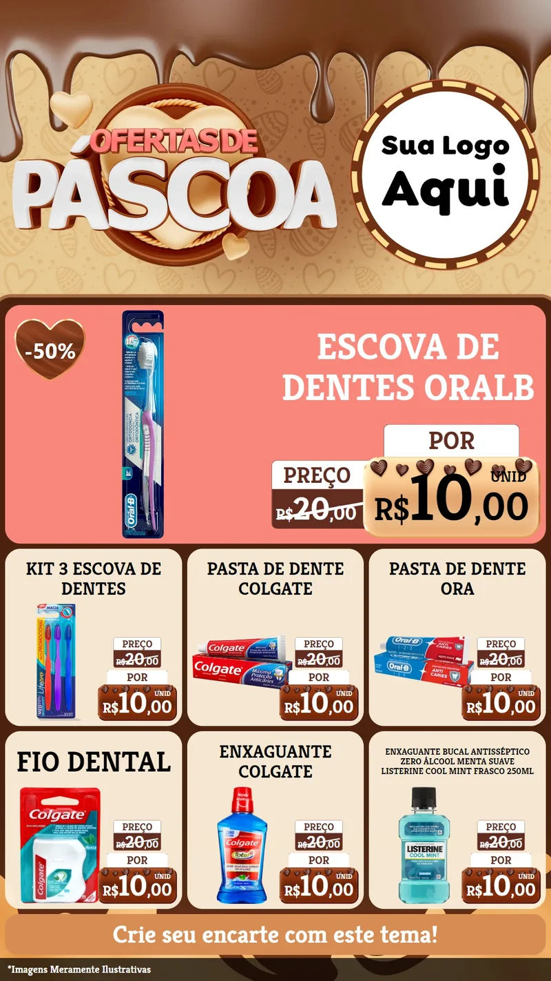 Modelo de Rede Social para Stories com o tema Ofertas de Páscoa para Higiene Pessoal