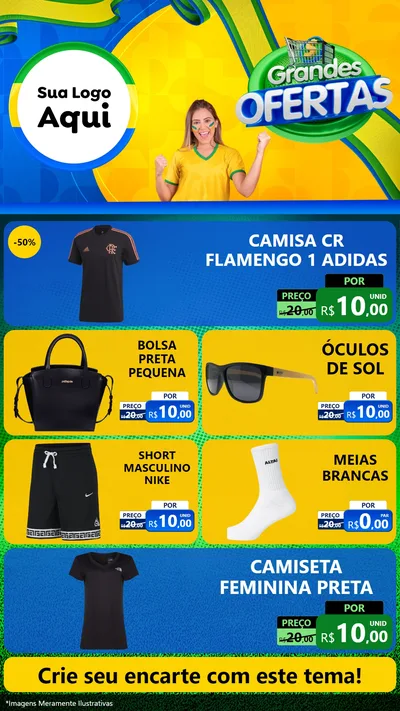Modelo de TV para TV Vertical com o tema Grandes Ofertas para Roupas e acessórios