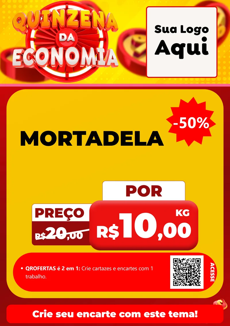 Modelo de Cartaz para Cartaz A4 Vertical com o tema Quinzena Da Economia para Frios e Laticínios