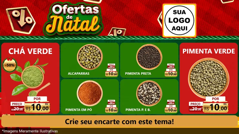 Modelo de TV para TV Horizontal com o tema Ofertas de Natal para Produtos Naturais