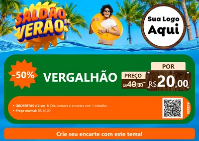 Modelo de Cartaz para Cartaz A4 Horizontal com o tema Saldão de Verão para Ferragens