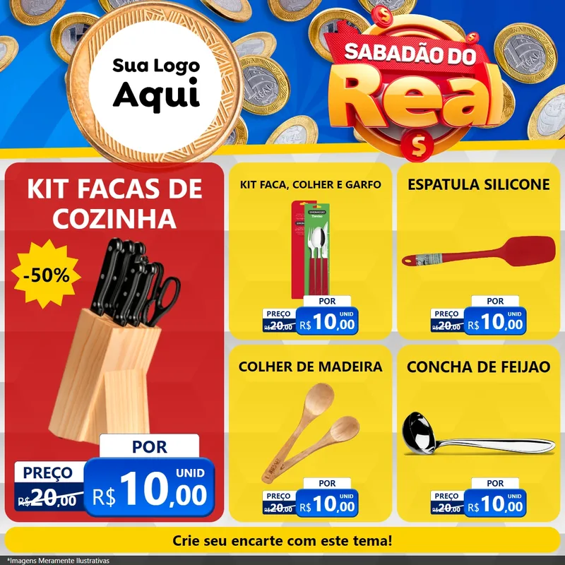 Modelo de Rede Social para Feed Facebook com o tema Sabadão do Real para Utilidades Domésticas