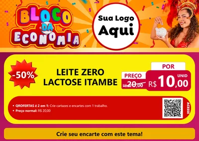 Modelo de Cartaz para Cartaz A4 Horizontal com o tema Bloco da Economia para Frios e Laticínios