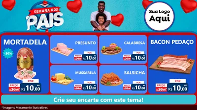 Modelo de TV para TV Horizontal com o tema Semana Dos Pais para Frios e Laticínios