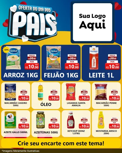 Modelo de Rede Social para Feed Instagram com o tema Oferta Do Dia Dos Pais para Supermercado