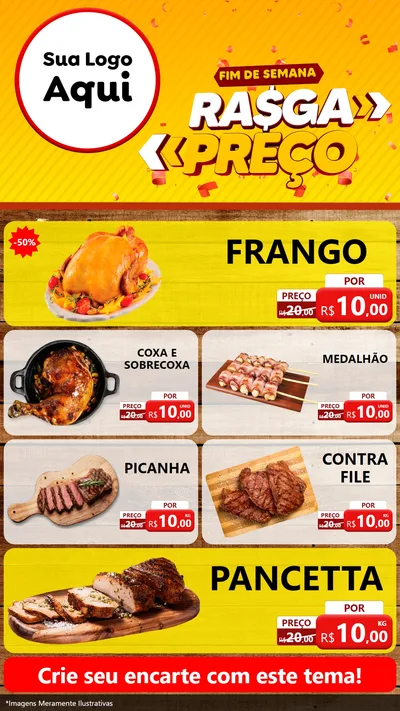 Modelo de TV para TV Vertical com o tema Fim de Semana Rasga Preços para Assados