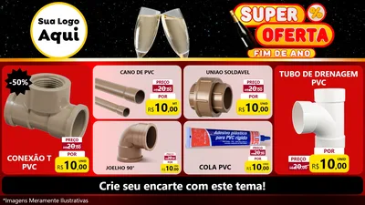 Modelo de TV para TV Horizontal com o tema Super Oferta Fim de Ano para Tubos e conexões
