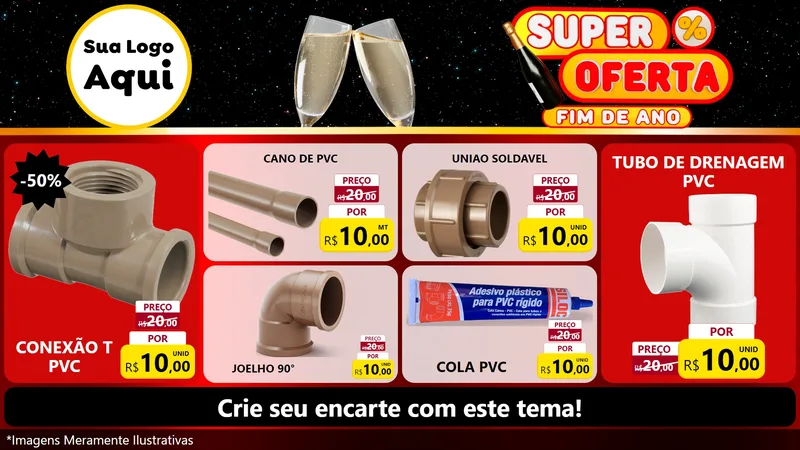 Modelo de TV para TV Horizontal com o tema Super Oferta Fim de Ano para Tubos e conexões