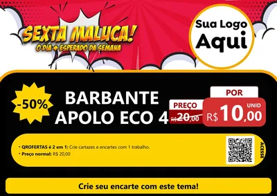 Modelo de Cartaz para Cartaz A4 Horizontal com o tema Sexta Maluca! para Armarinho e Aviamentos
