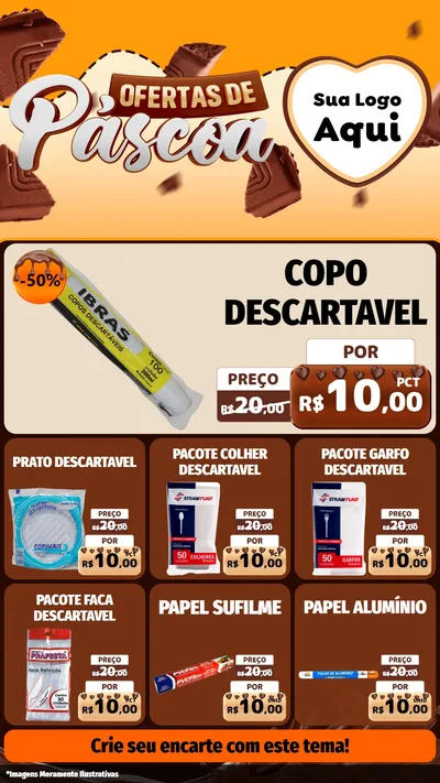 Modelo de Rede Social para Stories com o tema Ofertas de Páscoa para Embalagens