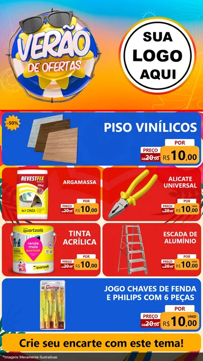 Modelo de TV para TV Vertical com o tema Verão de Ofertas para Material para Construção