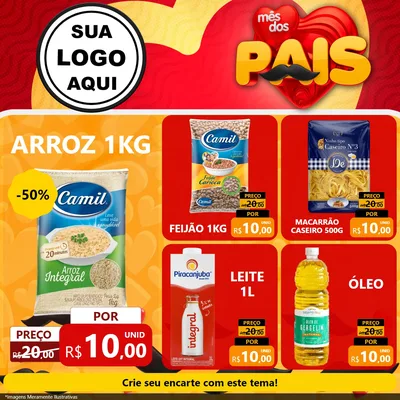 Modelo de Rede Social para Feed Facebook com o tema Mês Dos Pais para Supermercado