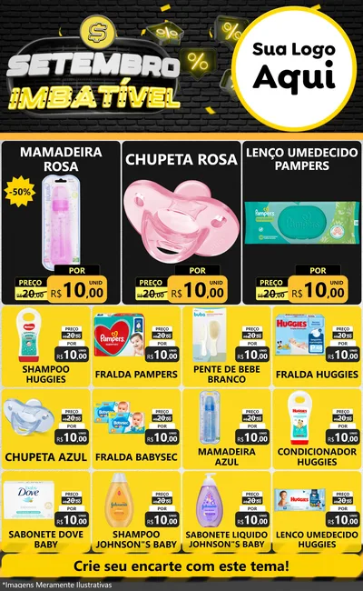 Modelo de Encarte para Encarte Grande com o tema Setembro Imbatível para Bebês