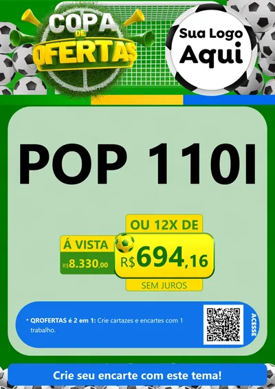 Modelo de Cartaz para Cartaz A4 Vertical com o tema Copa De Ofertas para Concessionaria de Motos