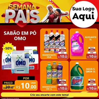 Modelo de Rede Social para Feed Facebook com o tema Semana Dos Pais para Produtos de Limpeza