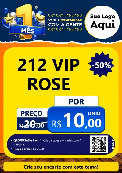 Modelo de Cartaz para Cartaz A4 Vertical com o tema Um Mês de Aniversário para Perfumes