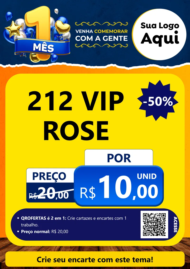 Modelo de Cartaz para Cartaz A4 Vertical com o tema Um Mês de Aniversário para Perfumes
