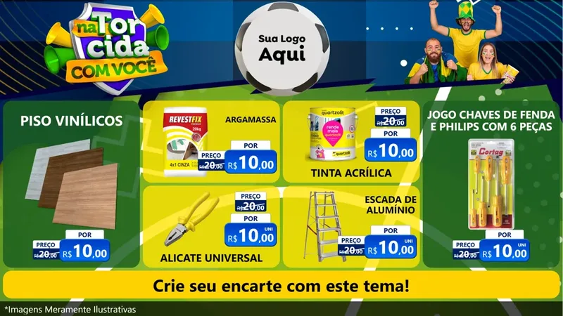 Modelo de TV para TV Horizontal com o tema Na Torcida Com Você - Copa para Material para Construção