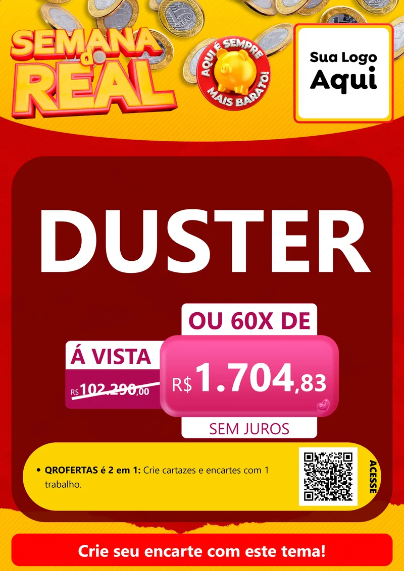 Modelo de Cartaz para Cartaz A4 Vertical com o tema Semana do Real para Concessionaria de Carros