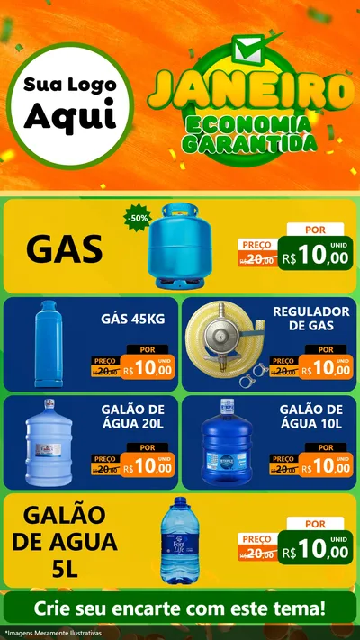 Modelo de TV para TV Vertical com o tema Janeiro - Economia Garantida para Água e gás