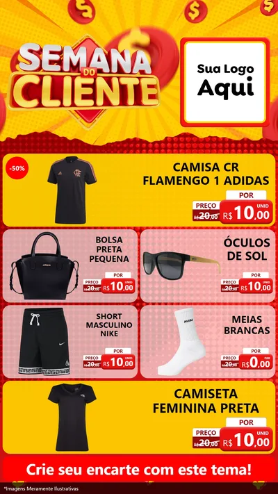 Modelo de TV para TV Vertical com o tema Semana do Cliente para Roupas e acessórios
