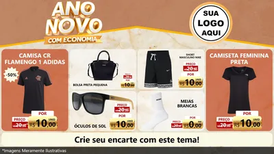 Modelo de TV para TV Horizontal com o tema Ano Novo Com Economia para Roupas e acessórios