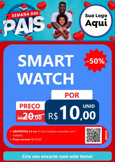 Modelo de Cartaz para Cartaz A4 Vertical com o tema Semana Dos Pais para Informática