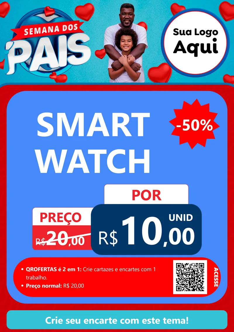 Modelo de Cartaz para Cartaz A4 Vertical com o tema Semana Dos Pais para Informática