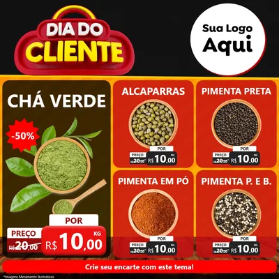Modelo de Rede Social para Feed Facebook com o tema Dia do Cliente para Produtos Naturais