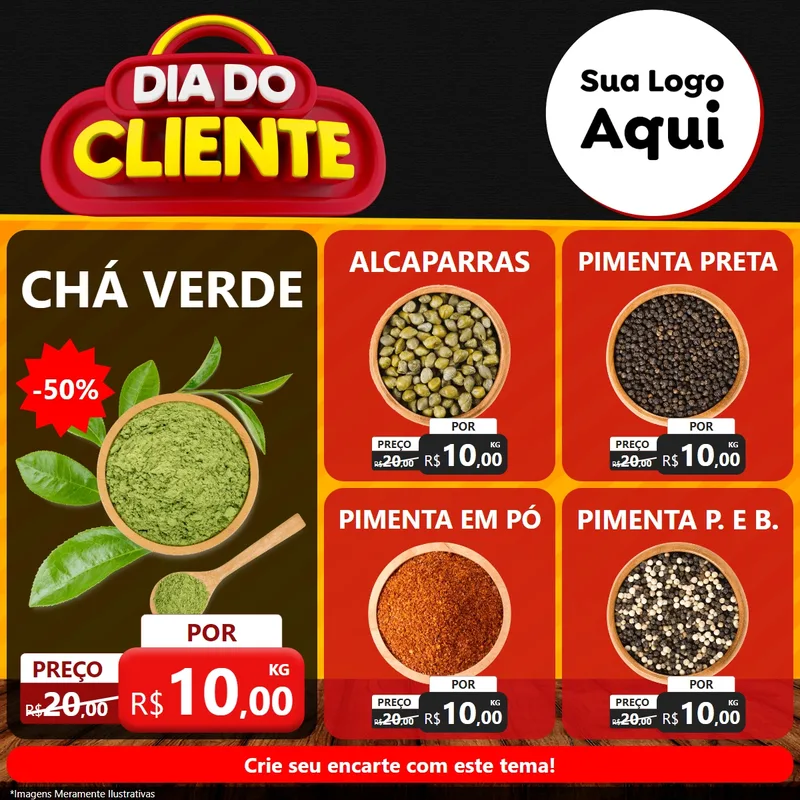 Modelo de Rede Social para Feed Facebook com o tema Dia do Cliente para Produtos Naturais