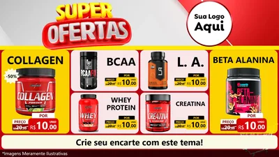 Modelo de TV para TV Horizontal com o tema Super Ofertas para Suplementos alimentares